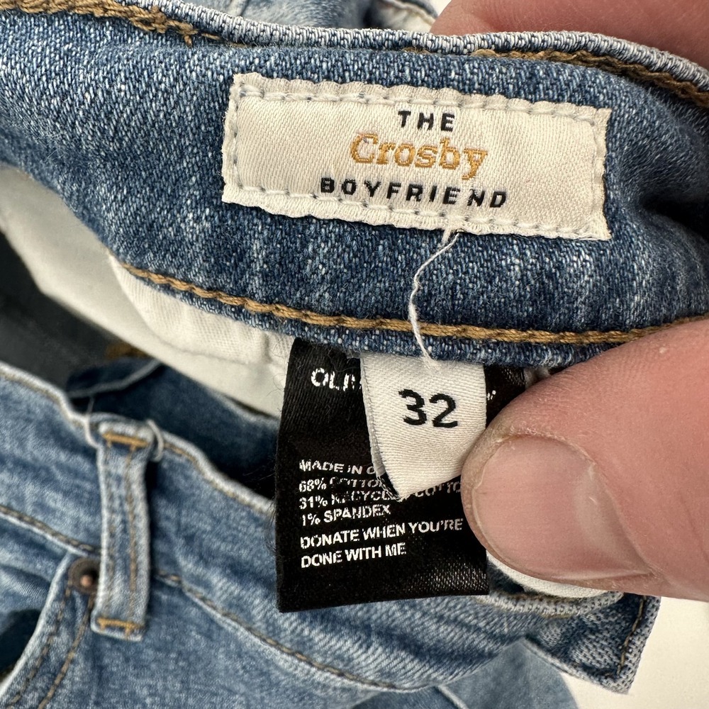 Oliver Logan Crosby Boyfriend Jeans Womens 32 Distressed Stretch Denim Ripped - Picture 3 of 11